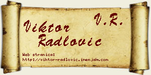 Viktor Radlović vizit kartica